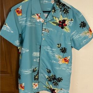 Tropical Blue Hawaiian Shirt M